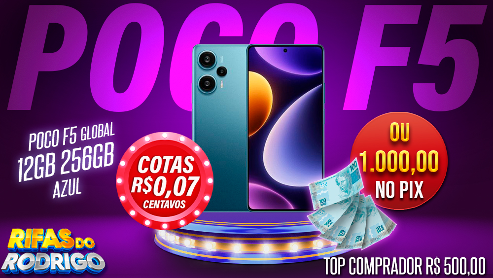 POCO F5 12GB 256GB GLOBAL AZUL OU PIX DE R$1.000! TOP COMPRADOR LEVA UM PIX DE R$500!